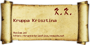 Kruppa Krisztina névjegykártya